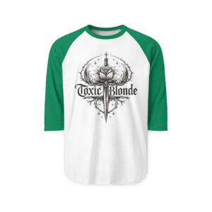 Toxic Blonde Raglan Shirt — Sword & Rose Graphic 3/4 Sleeve